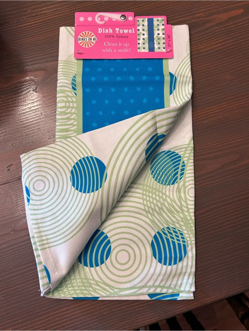 Blue Cotton Dish Towel - Humorous Housekeeping Quote